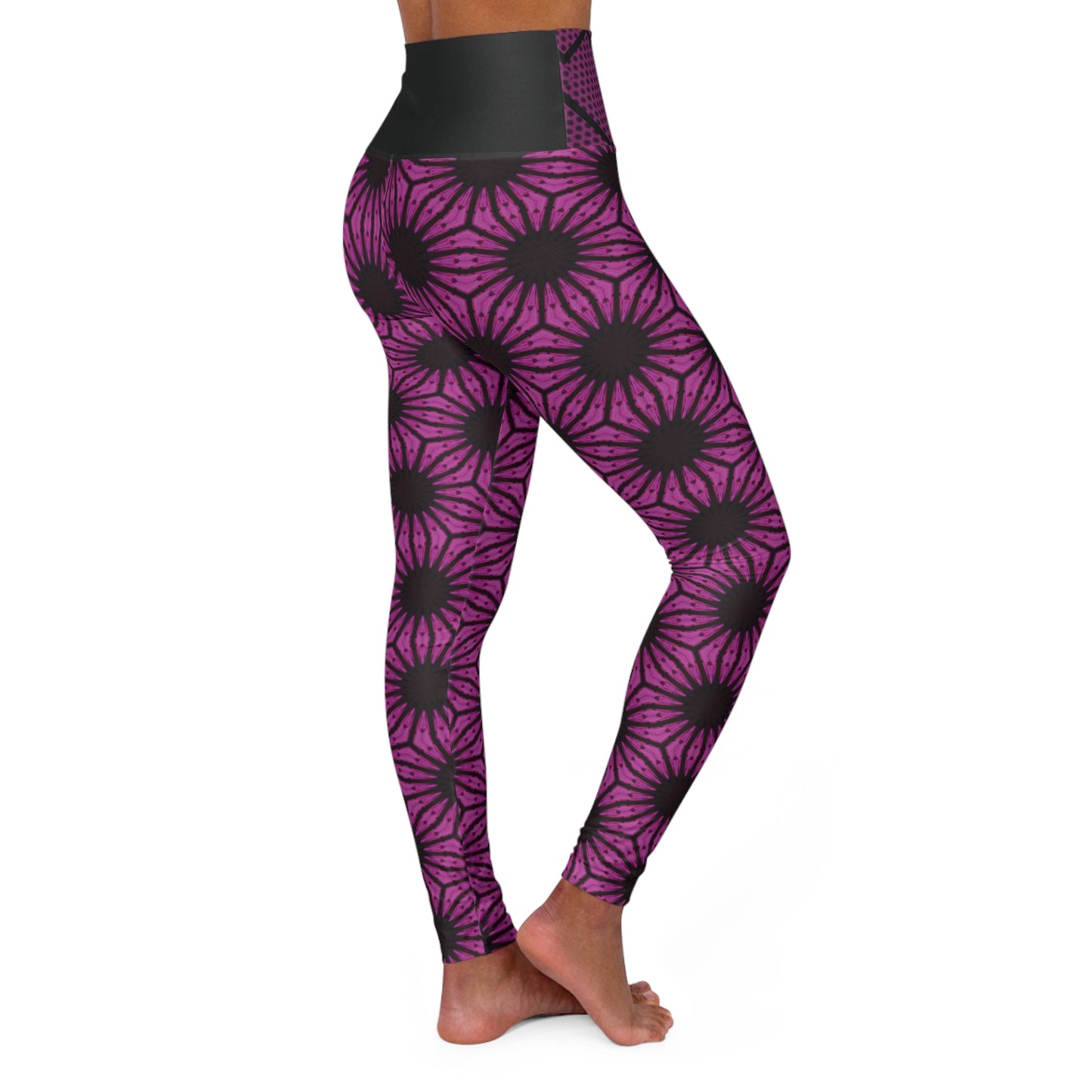 Violet Floral Yoga Leggings
