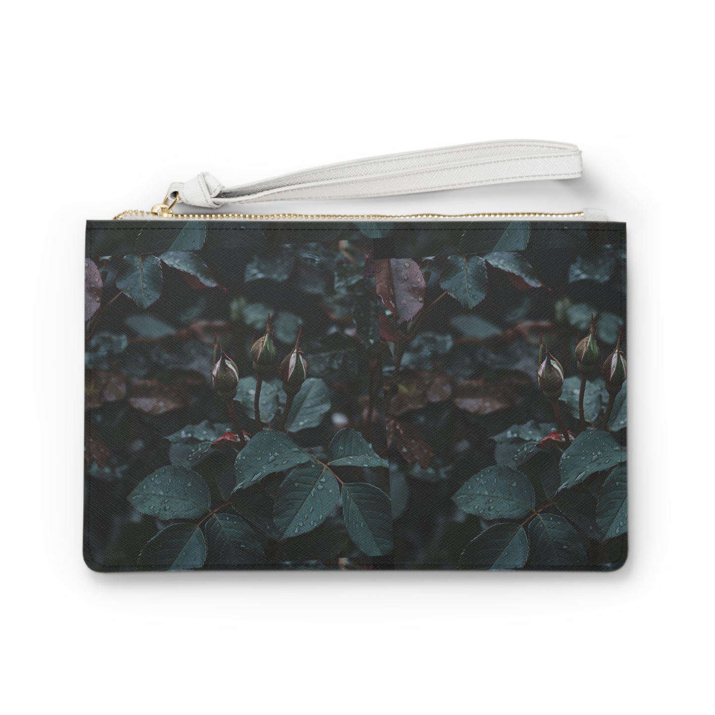The Mystic Flora Clutch Bag Nature Green roses 100% PU faux leather - My Store
