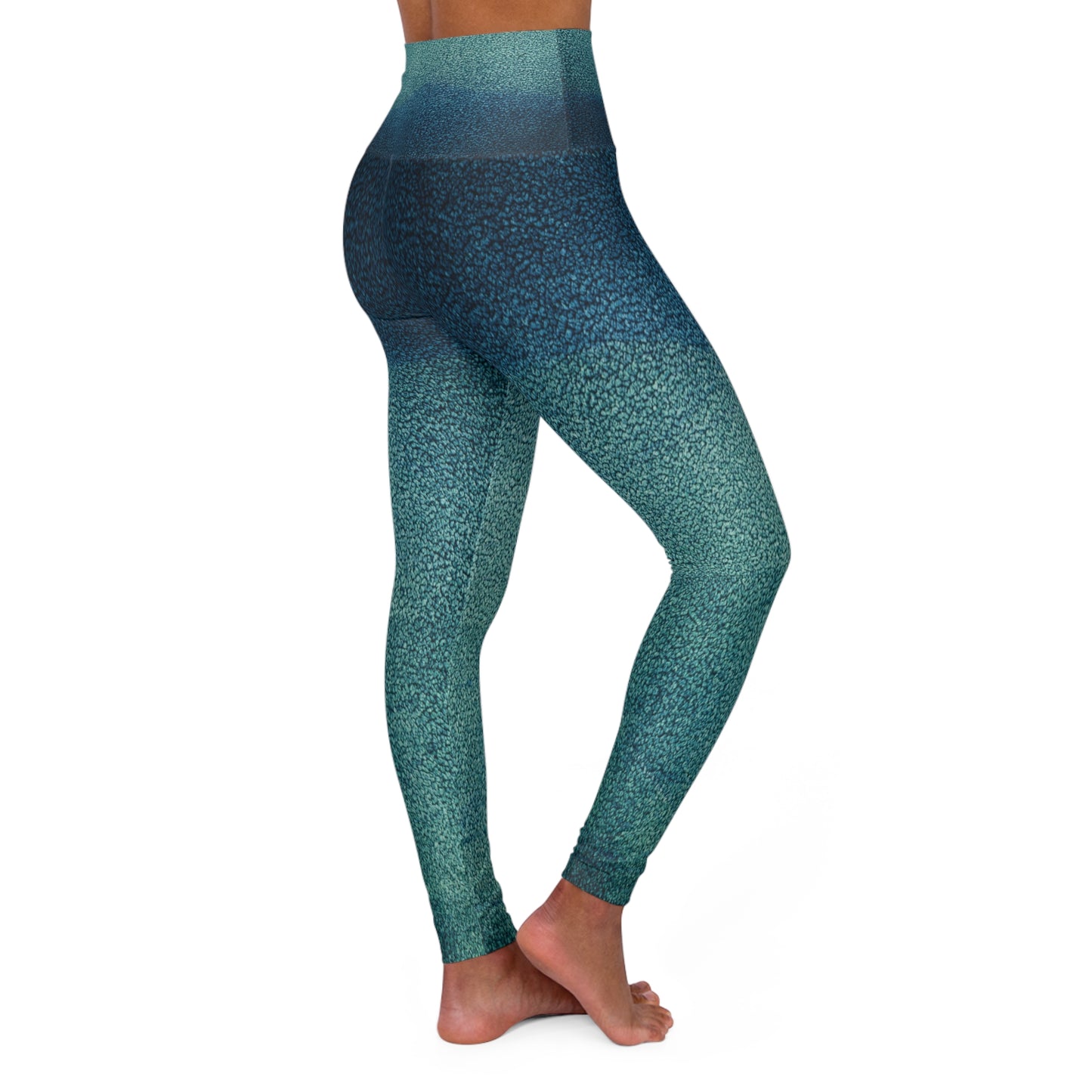 Blue shade of Green Yoga Leggings