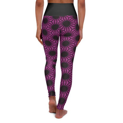 Violet Floral Yoga Leggings