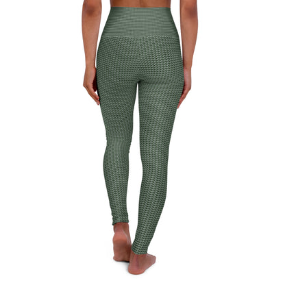 Green hearts roll Yoga Leggings