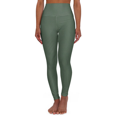 Green hearts roll Yoga Leggings