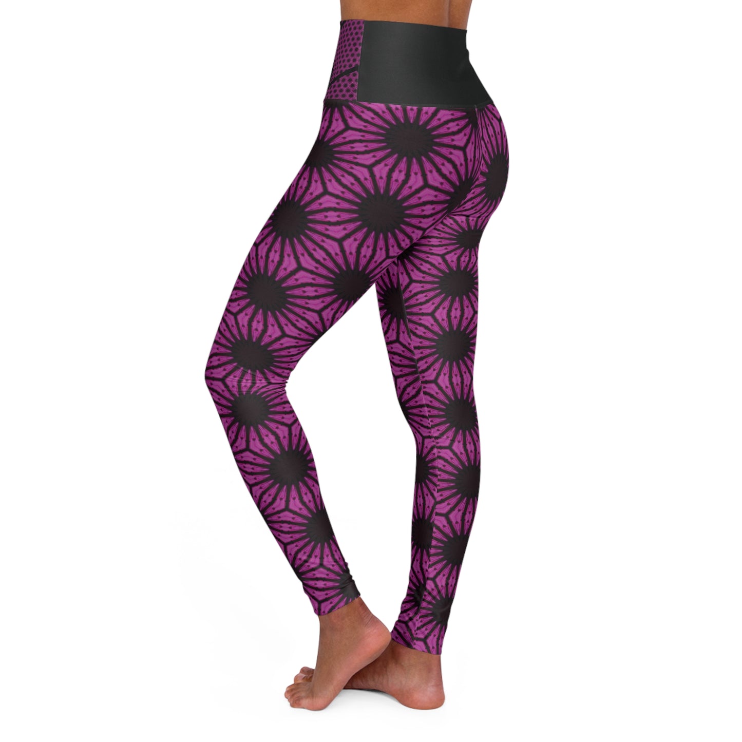 Violet Floral Yoga Leggings