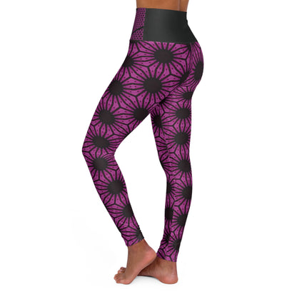 Violet Floral Yoga Leggings