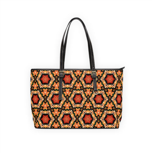 Shoulder Bag - Vibrant ethnic motif Mandala Pattern - PU Leather - 2 Sizes Available