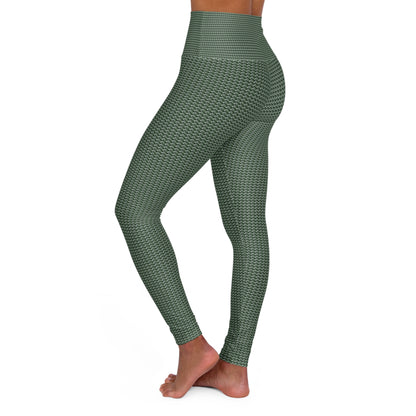 Green hearts roll Yoga Leggings