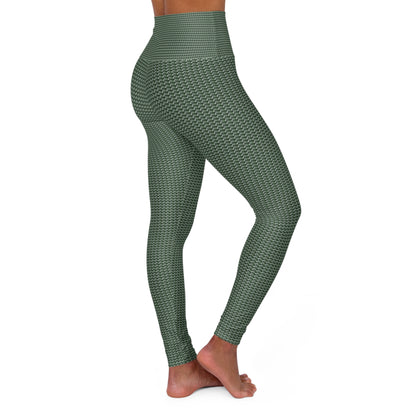 Green hearts roll Yoga Leggings