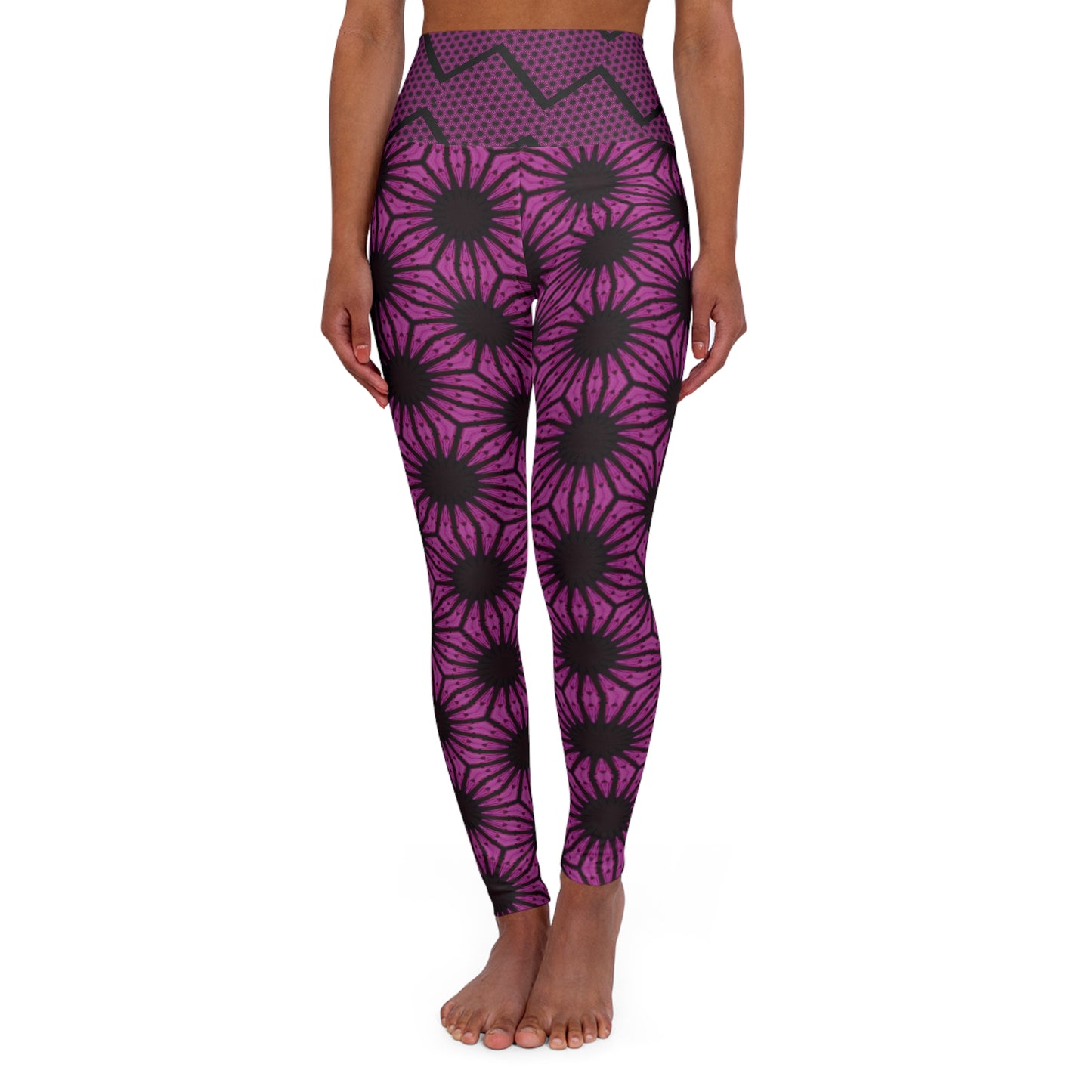 Violet Floral Yoga Leggings