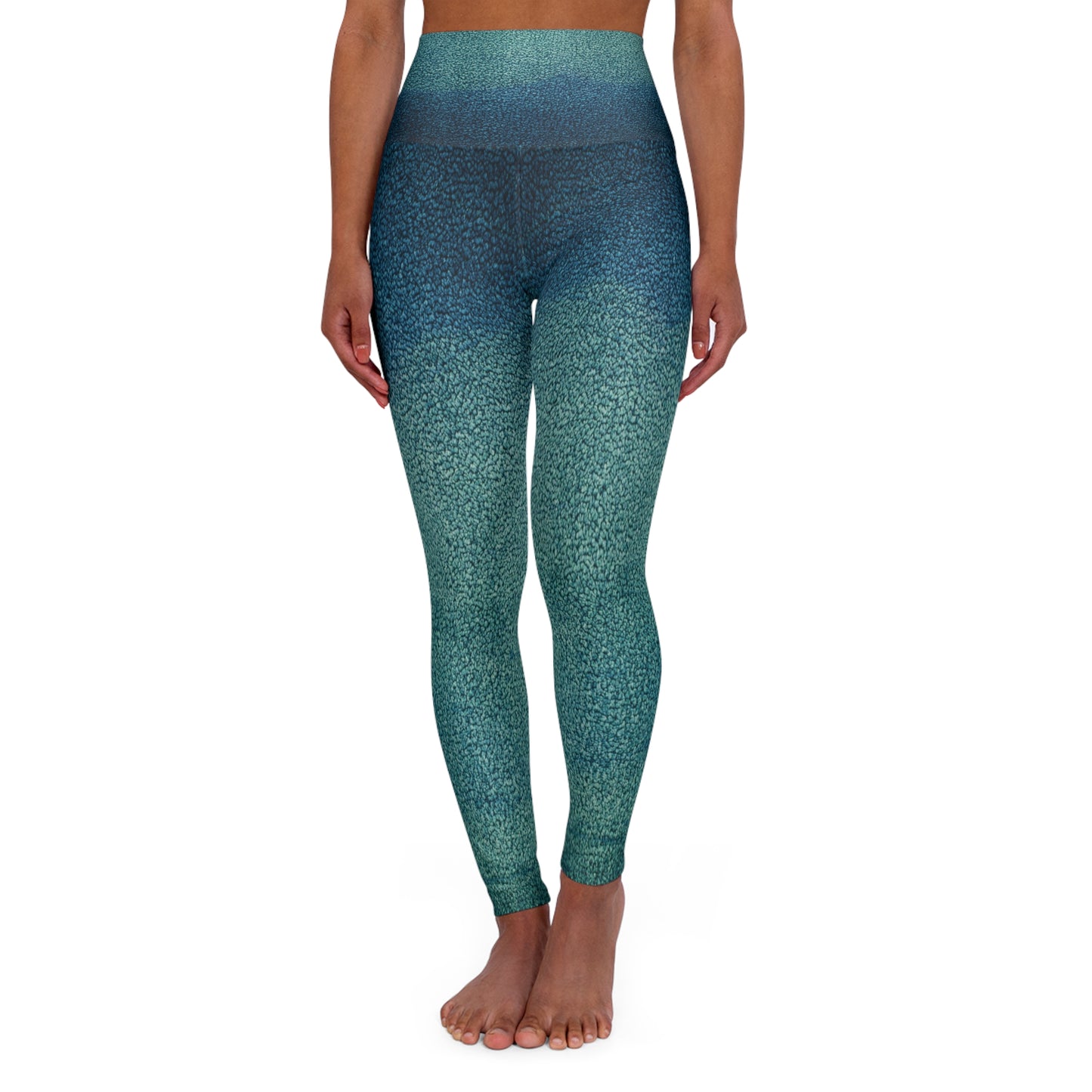 Blue shade of Green Yoga Leggings