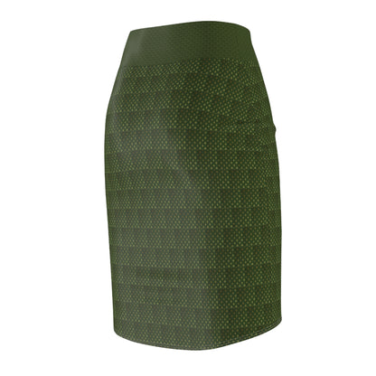 Women's Mid-Waist Heart green Pencil Skirt - My Store