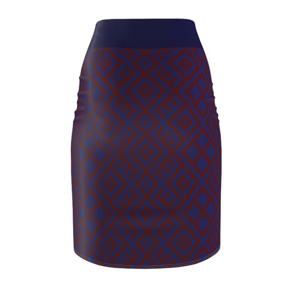 Crowned Voilet Pencil Skirt