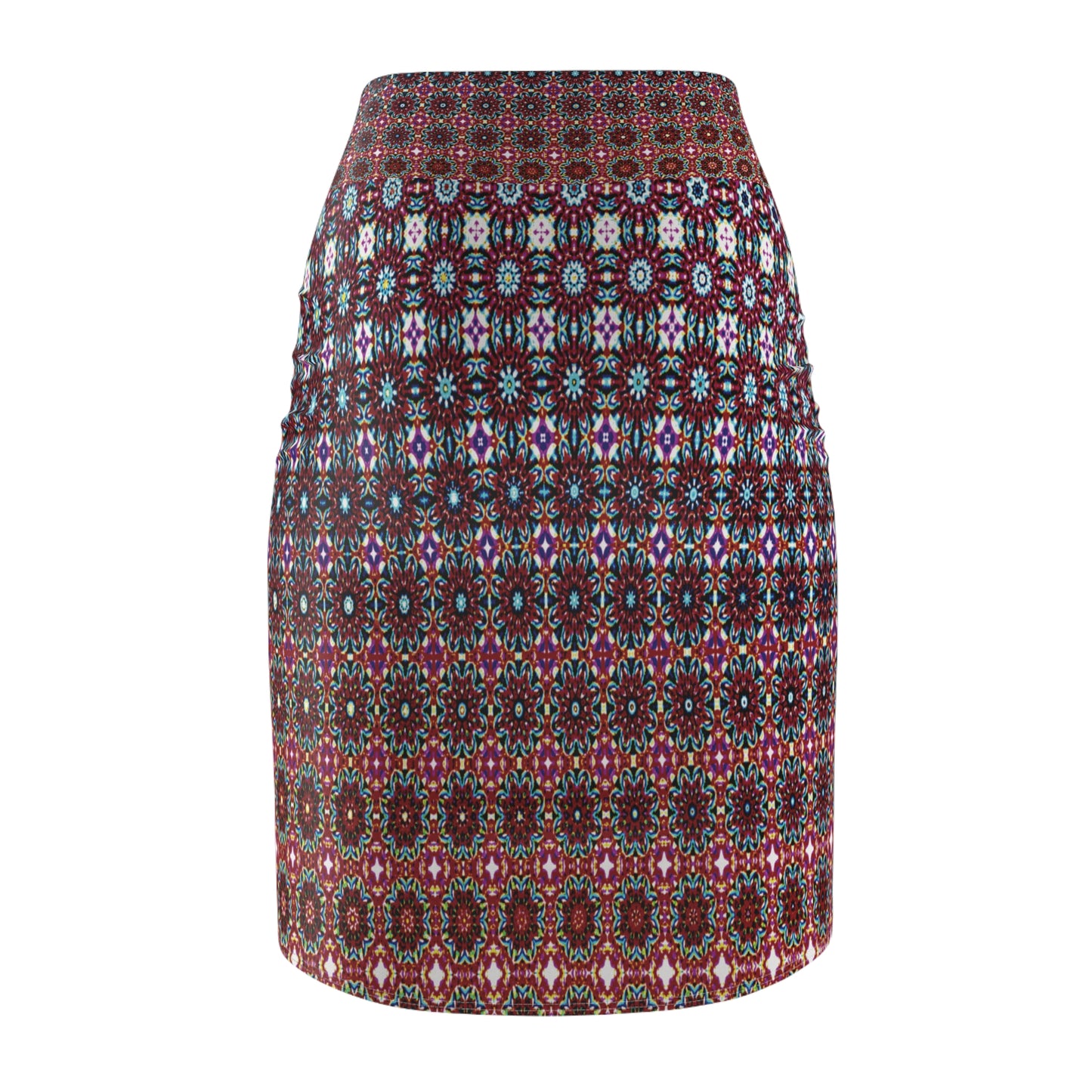 Women's Mid-Waist Pencil Skirt, Acrolic Pattern - My Store