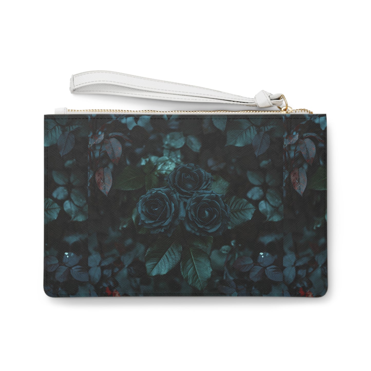 The Mystic Flora Clutch Bag Nature Green roses 100% PU faux leather - My Store