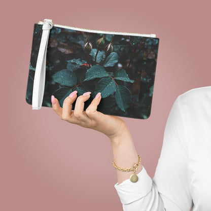 The Mystic Flora Clutch Bag Nature Green roses 100% PU faux leather - My Store