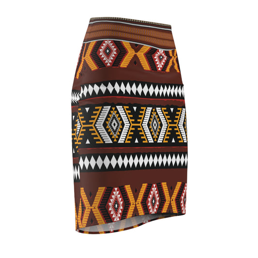 Women's Mid-Waist Drum patterned Pencil Skirt - My Store