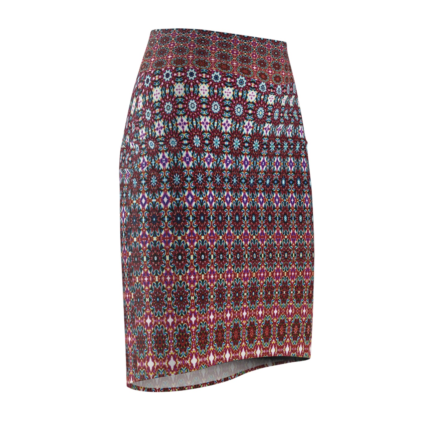 Women's Mid-Waist Pencil Skirt, Acrolic Pattern - My Store