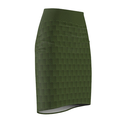 Women's Mid-Waist Heart green Pencil Skirt - My Store