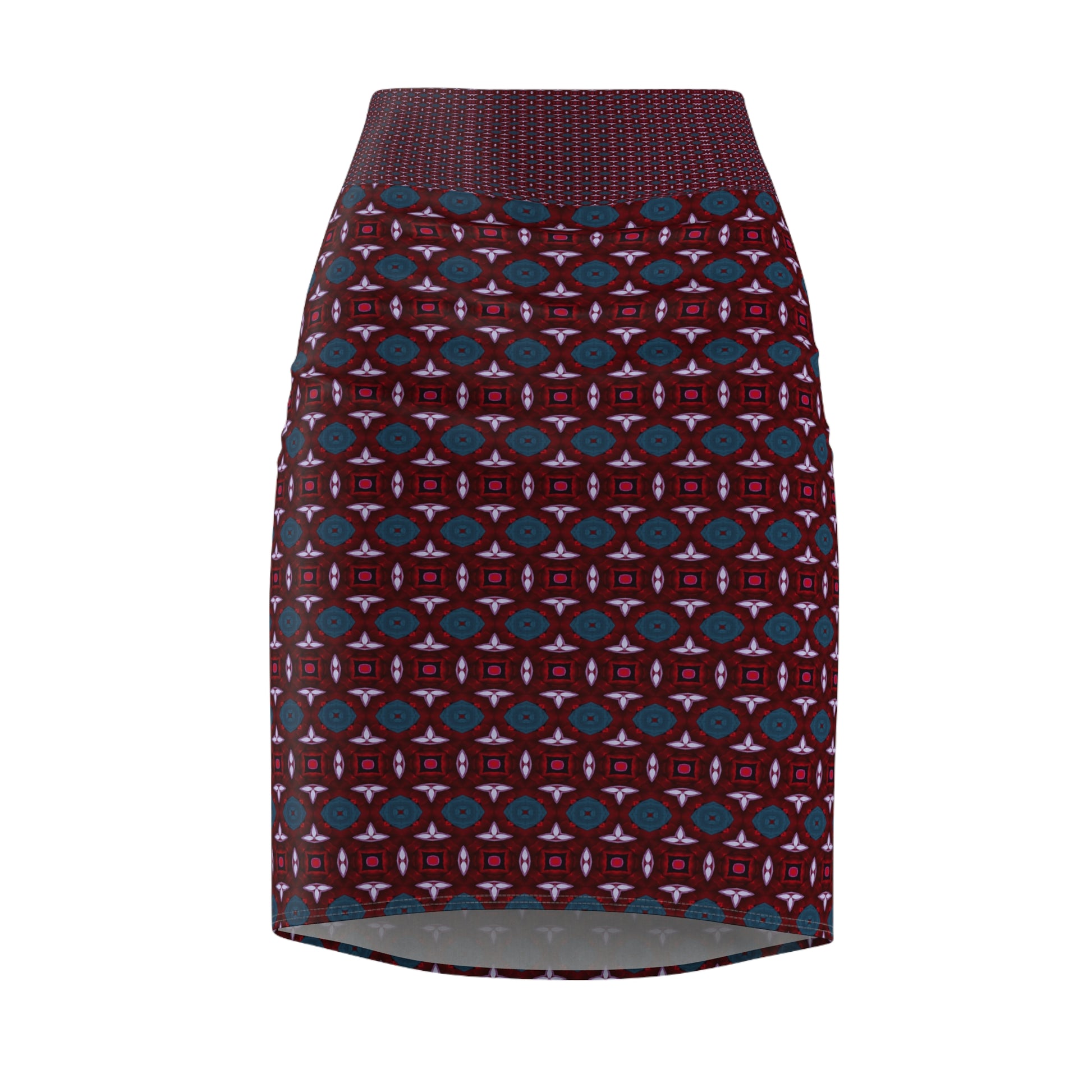 Women's Mid-Waist Pencil Skirt, Moroccan Melody Patterns - My Store