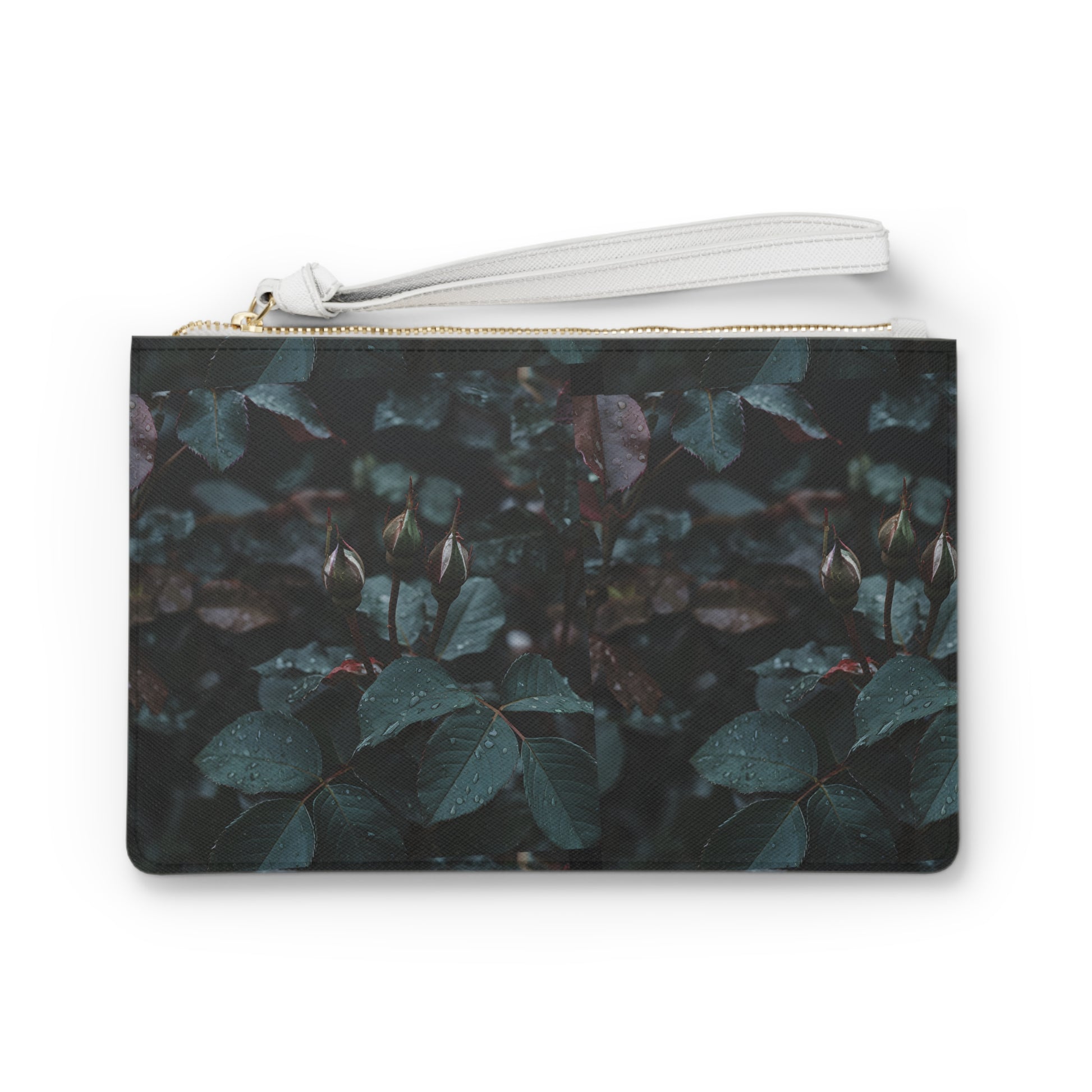 The Mystic Flora Clutch Bag Nature Green roses 100% PU faux leather - My Store