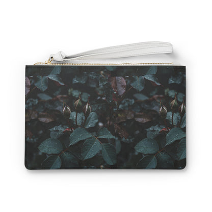 The Mystic Flora Clutch Bag Nature Green roses 100% PU faux leather - My Store