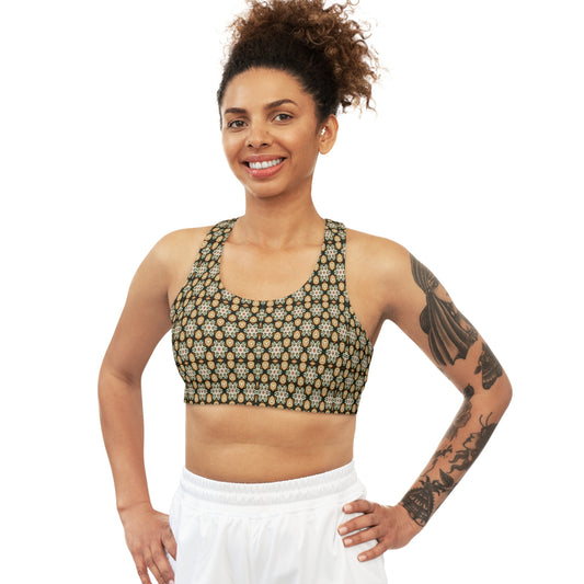 Seamless Sports Bra: Lotus Legacy | Floral geometrics - My Store