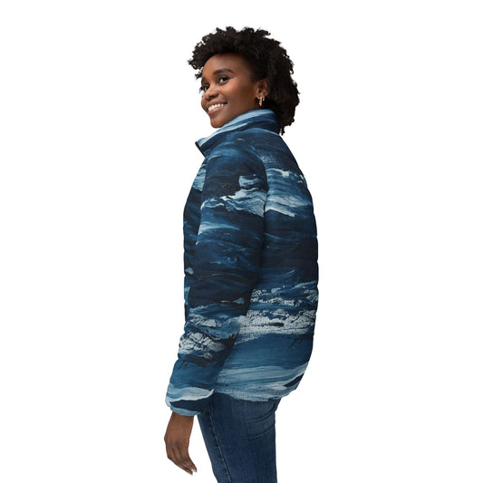 Women's Blue paint puffer - My Store